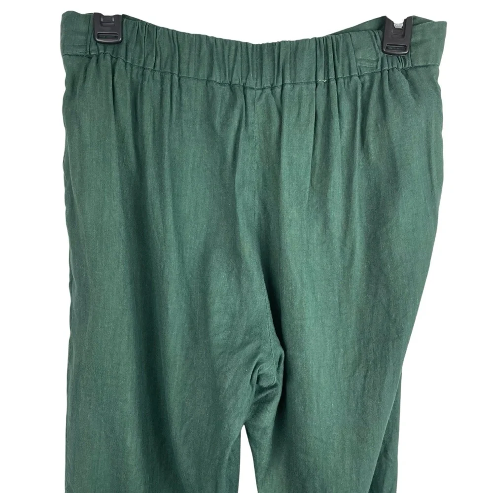 Babaton | Green Linen Blend Ankle Length Pants